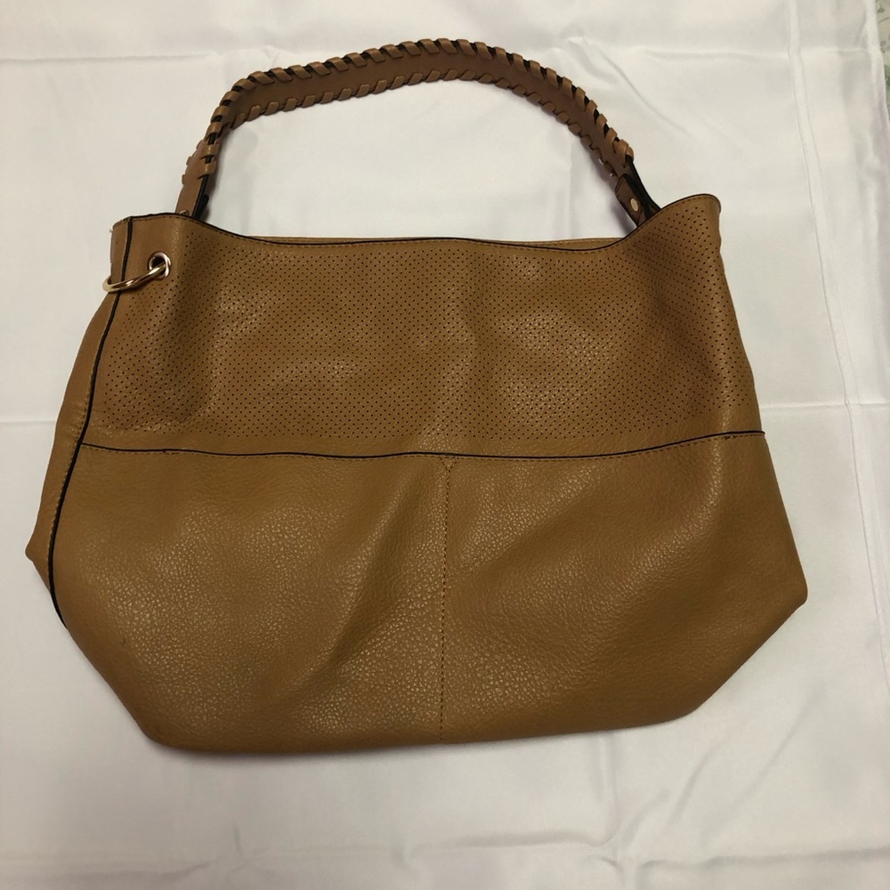 Tan imitation leather purse